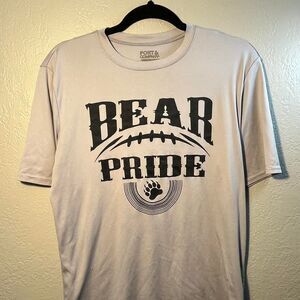 Port-company Men's White and Grey T-shirt Tribal Size Medium